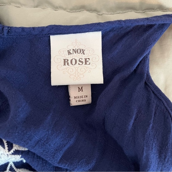 Knox Rose Floral Embroidered Front Tie Jumpsuit - Size Medium - Picture 8 of 9